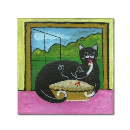 Cheryl Bartley 'Kitty Likes Cherry Pie' Canvas Art,18x18